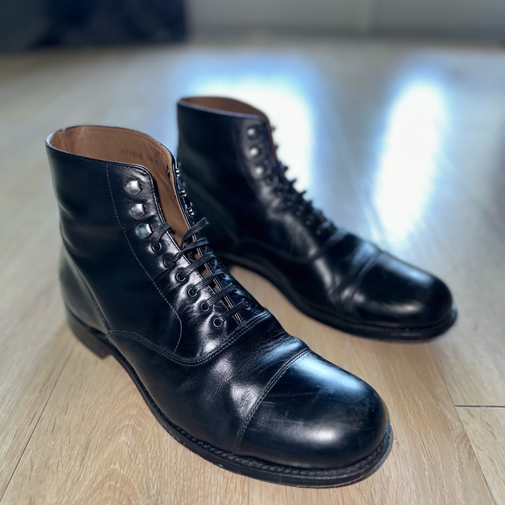 Grenson Black Cap Toe Dress Boot Size 10 E MENS